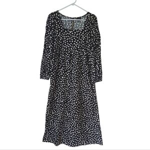 Who What Wear Polka Dot High Waist Maxi Dress XS Black White